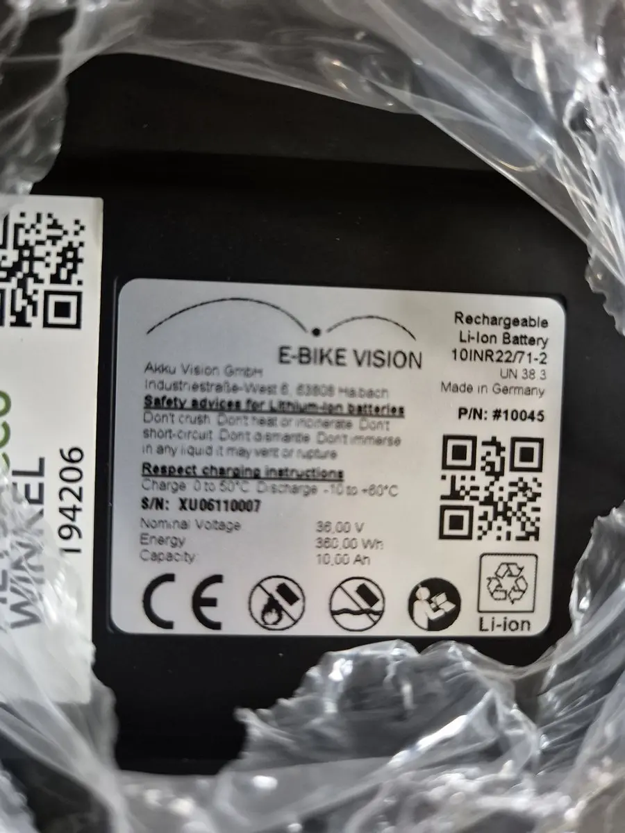 E-Bike Vision Bosch Fietsaccu 36V 10Ah 360Wh - P1053920
