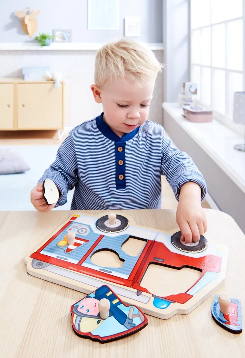 Haba Brandweerauto Junior Vormenpuzzel 6 Stuks - Multicolor