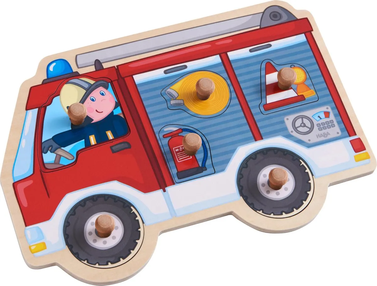 Haba Brandweerauto Junior Vormenpuzzel 6 Stuks