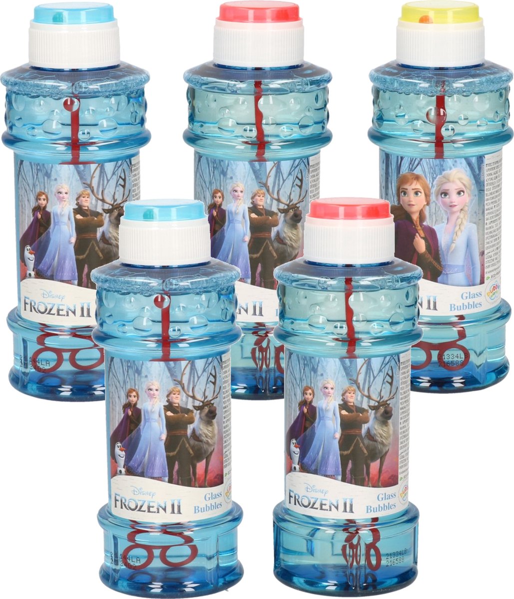 6x Disney Frozen 2 bellenblaas flesjes met spelletje 300 ml voor kinderen - Uitdeelspeelgoed - Grabbelton speelgoed