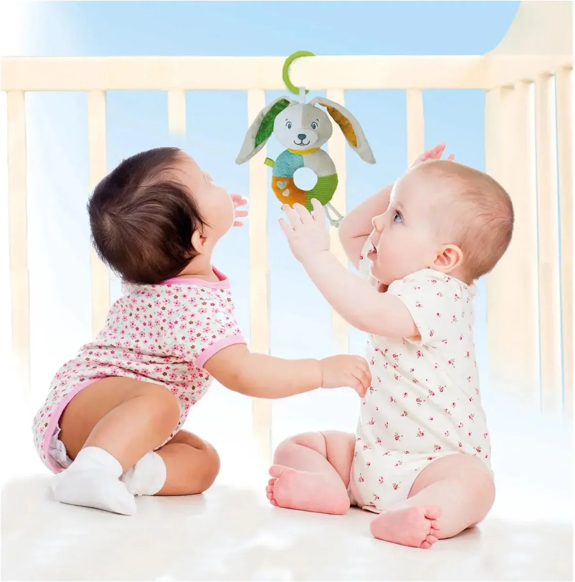 Clementoni Baby Lovely Zachte Rammelaar Bunny - Blauw