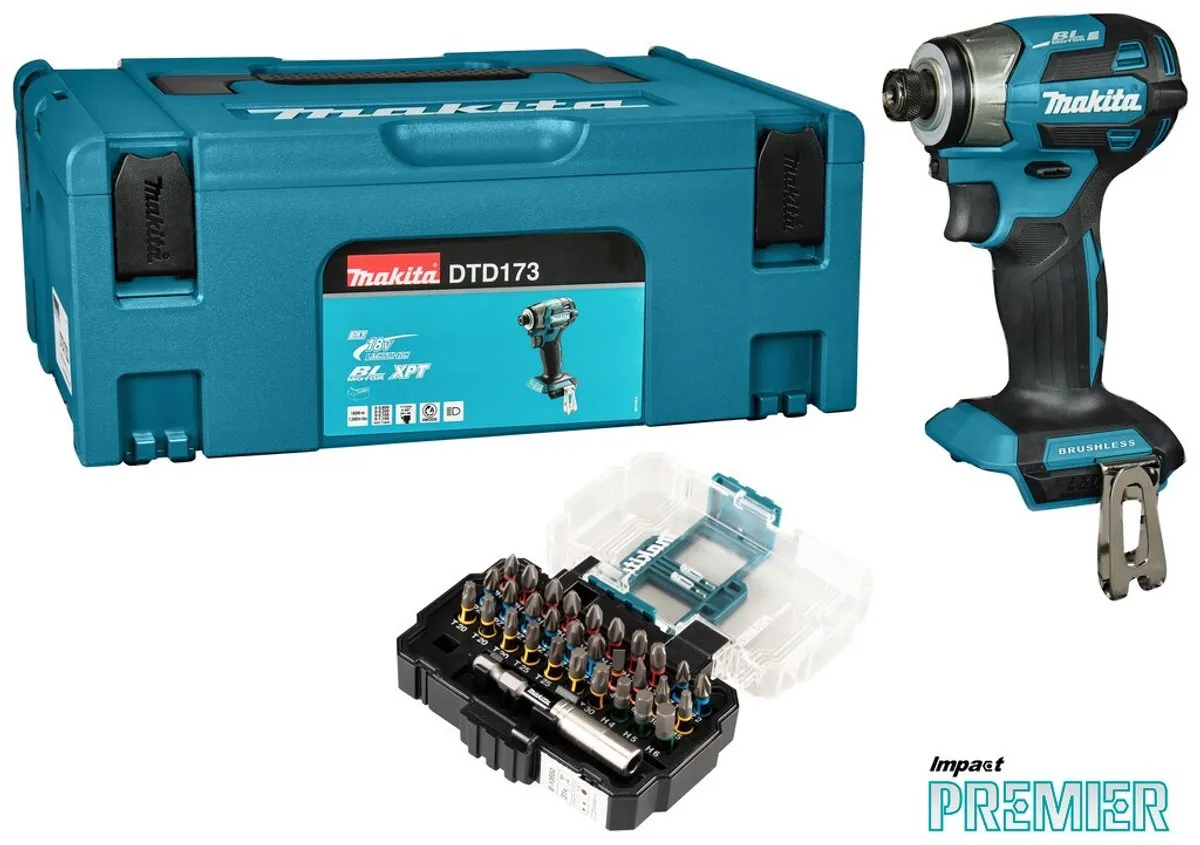 Makita DTD173ZJX1 Accu Slagschroevendraaier 18V - 180Nm - Turquoise/Zwart