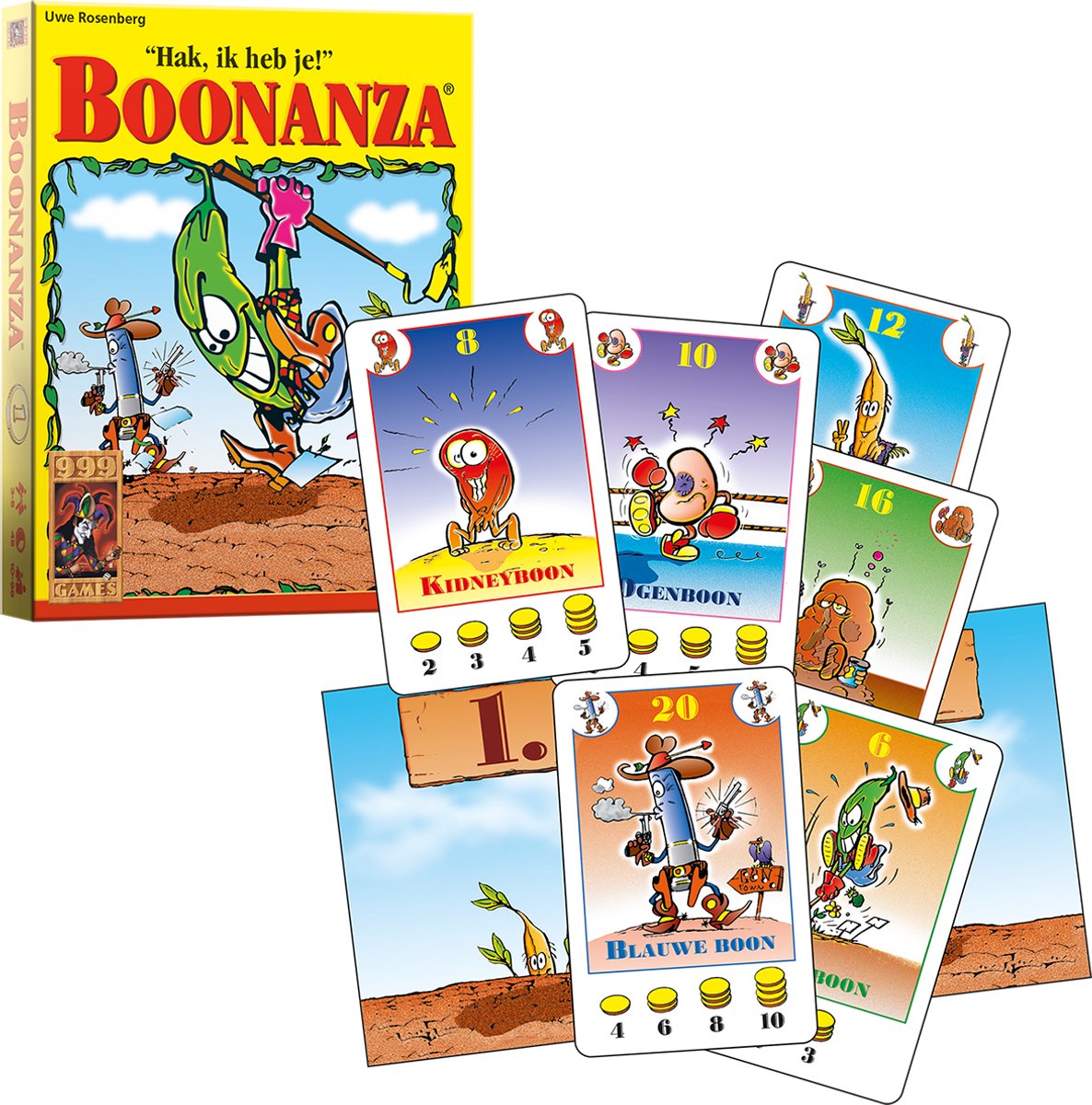 999 Games - Boonanza Kaartspel Met Extra Uitbreiding Marco Boono - Zeer interactief - Gezelschapsspel - Educatief spel - Snel spel - Klein cadeautje