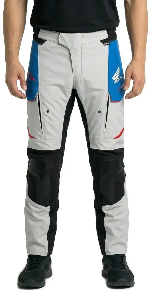 Alpinestars Honda Andes V3 Drystar Broek IJsgrijs/Blauw Helder Rood - Maat M