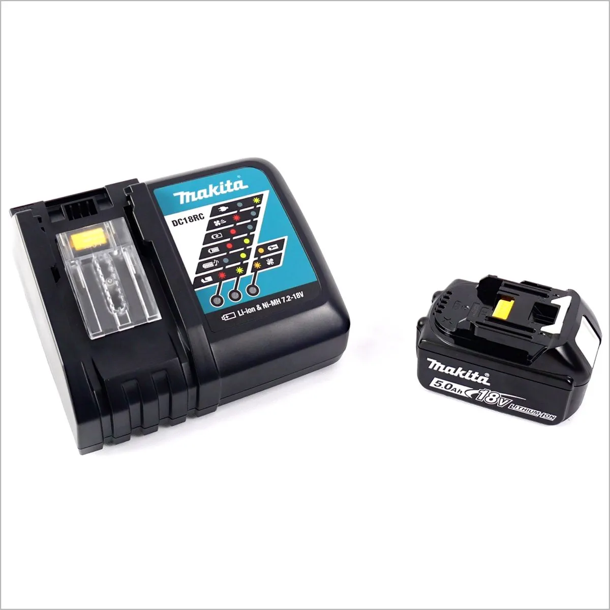 Makita DC18RC BL1850B Acculader + Accu 18V 5.0Ah