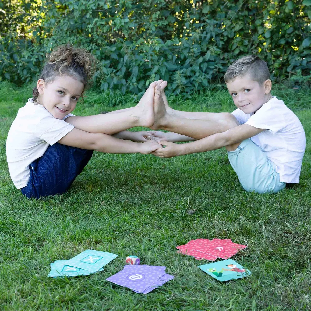 SES Creative Acrobaat Dieren - Speelkaarten met Houten Dobbelsteen
