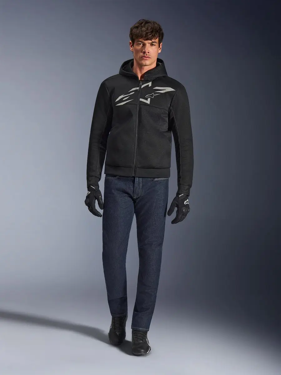 Alpinestars Chrome Superairflow Motorfiets Zip Hoodie - Zwart/Grijs/Wit S