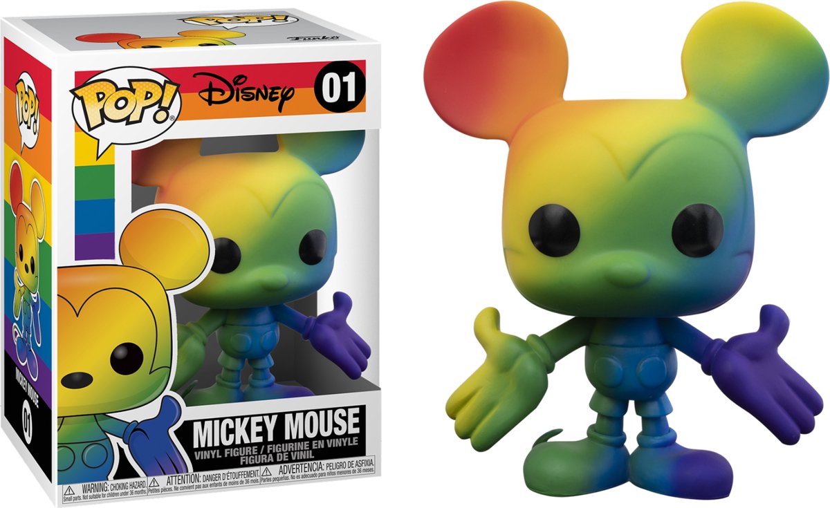 Funko Mickey Mouse - POP! Pride Mickey Mouse (RNBW) 9 cm Verzamelfiguur - Regenboog