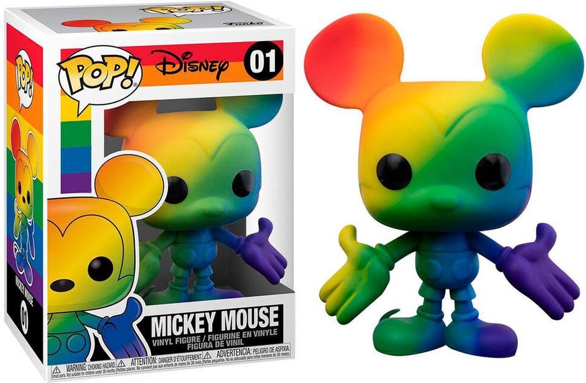 Funko Mickey Mouse - POP! Pride Mickey Mouse (RNBW) 9 cm Verzamelfiguur - Regenboog