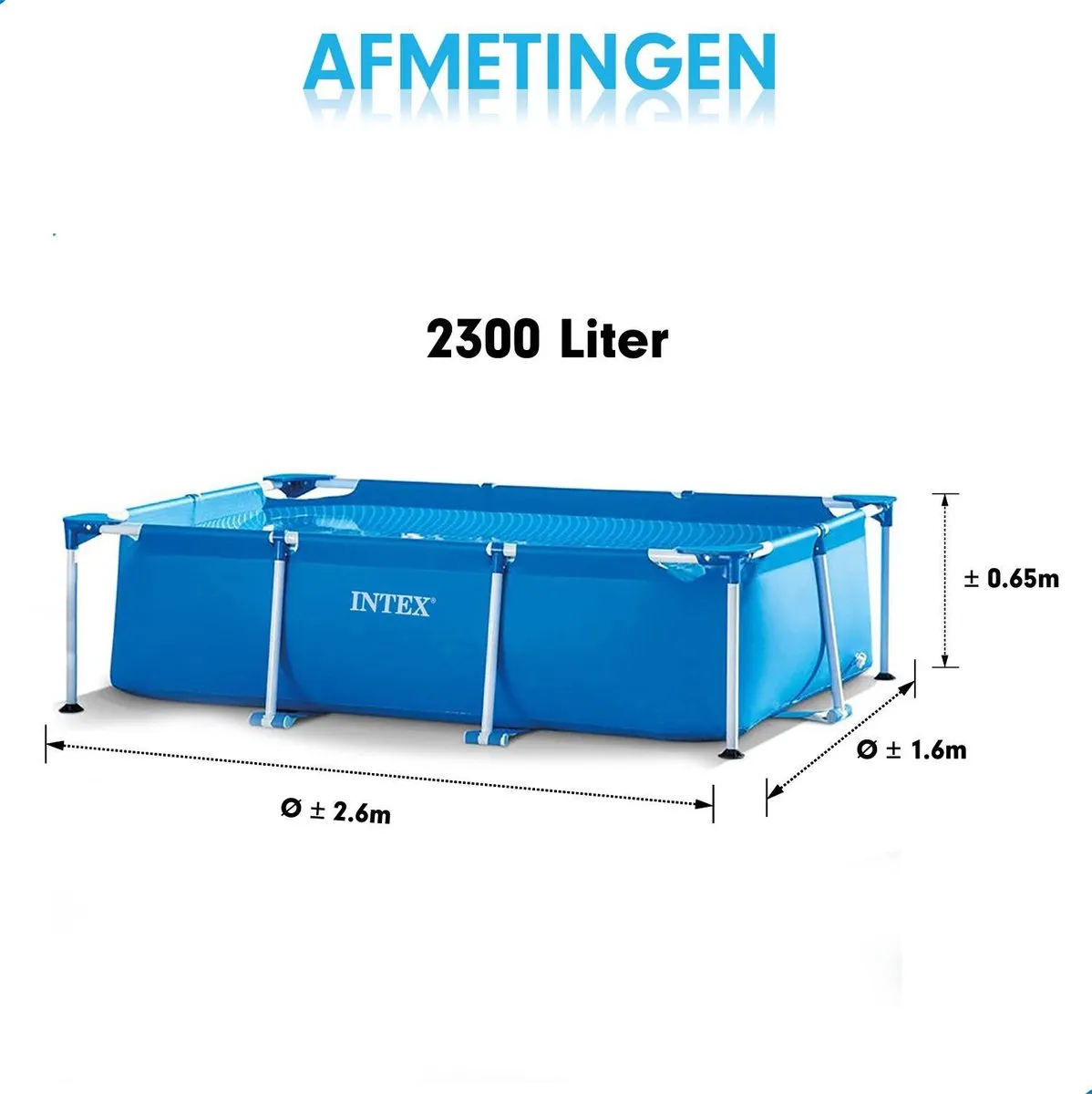 Intex Family Frame Zwembad 260x160x65cm - 2300L - Blauw - afbeelding 2 van 6