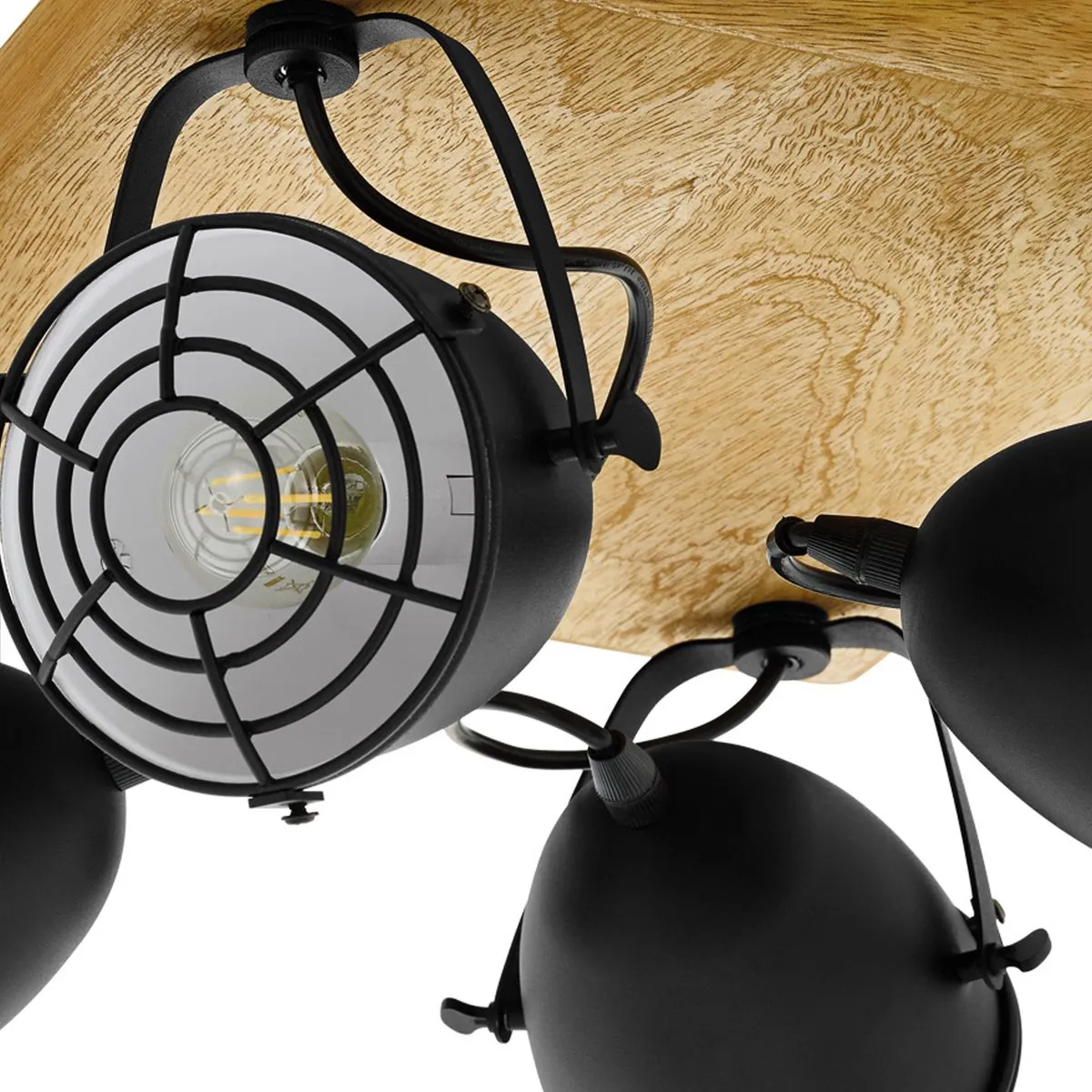 Eglo Gatebeck Wandlamp 4x E14 Hout/Zwart