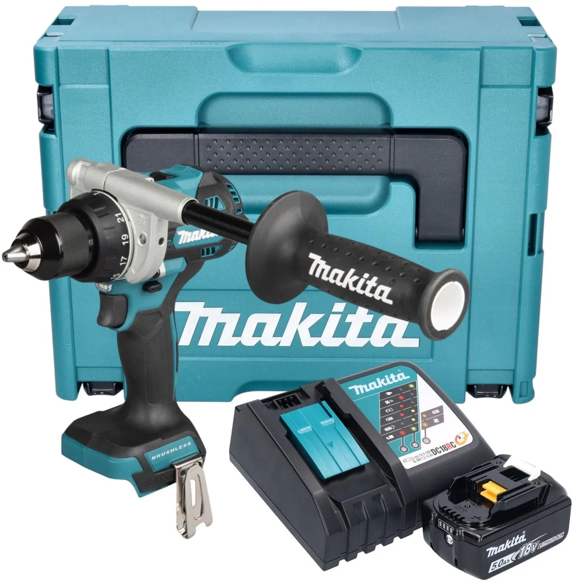 Makita DDF492RT1J Accuboormachine 18V 141Nm Borstelloos