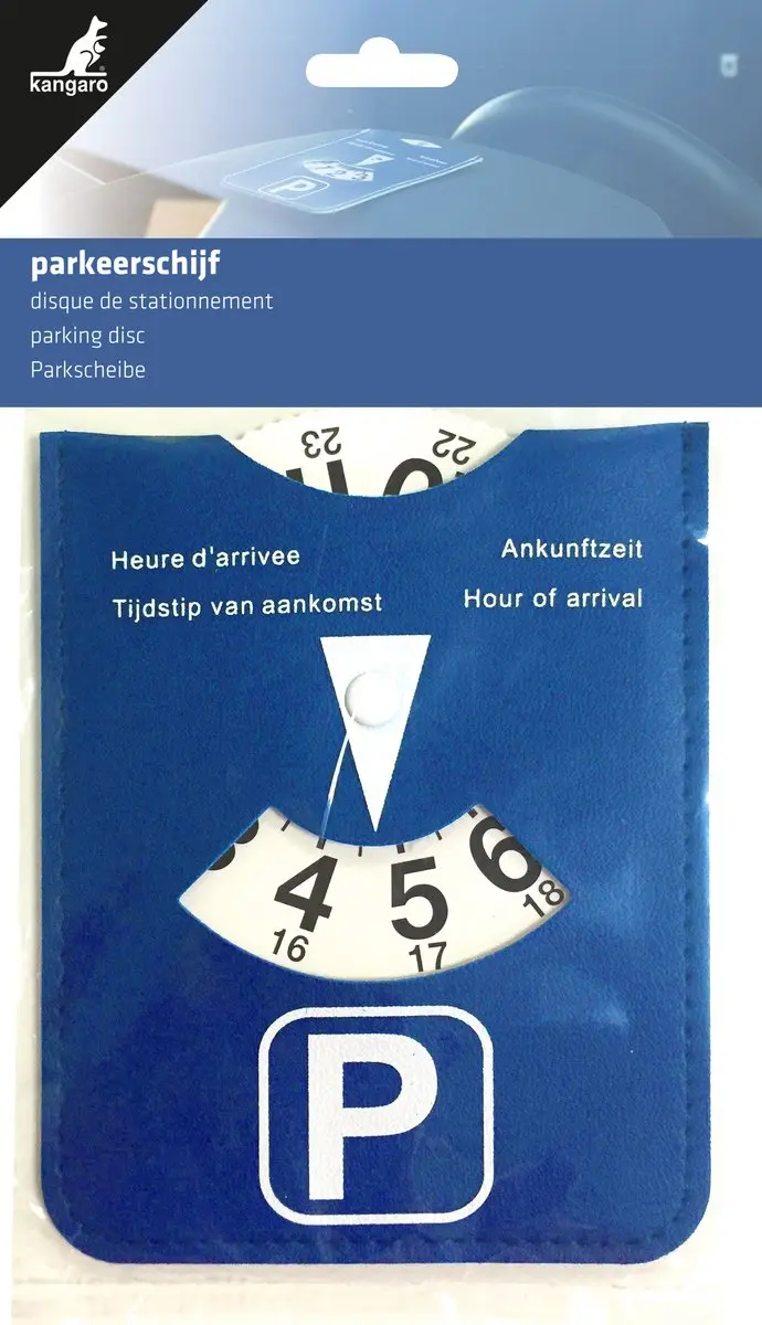 Kangaro K-0035D220 Parkeerschijf - Blauwe Kunstlederen Houder