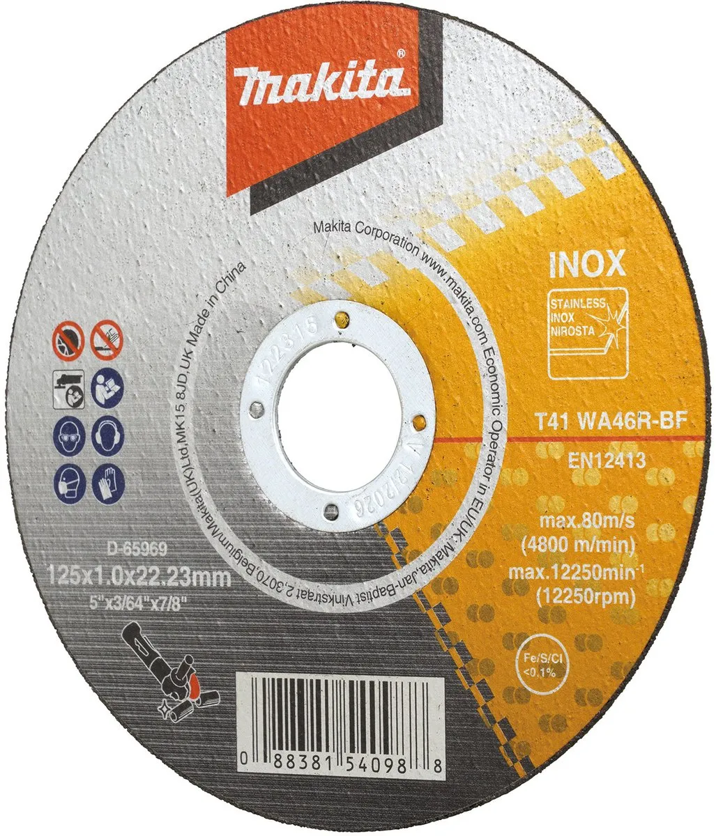 Makita D-65969 Doorslijpschijf 125mm RVS