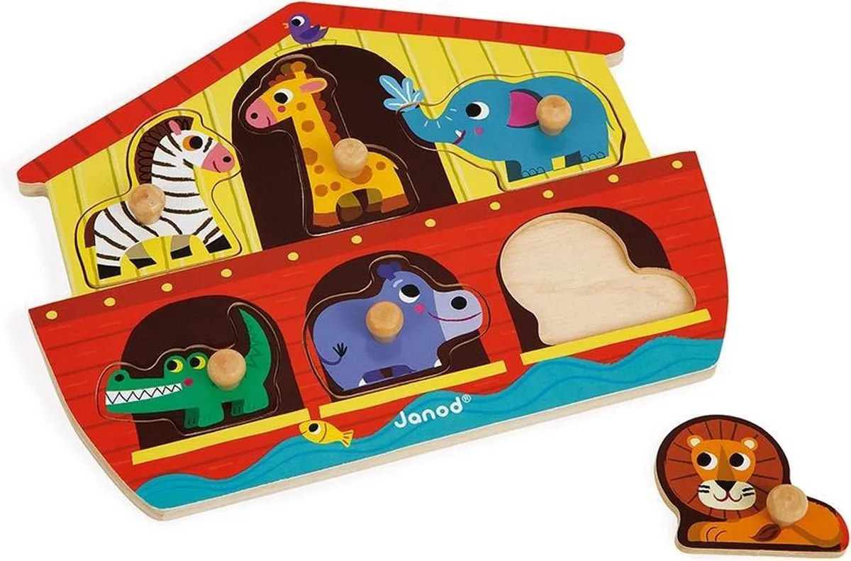 Janod Knoppuzzel Ark van Noach 6-delig - Hout
