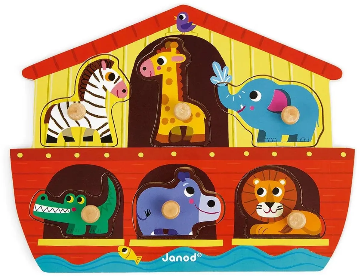 Janod Knoppuzzel Ark van Noach 6-delig - Hout