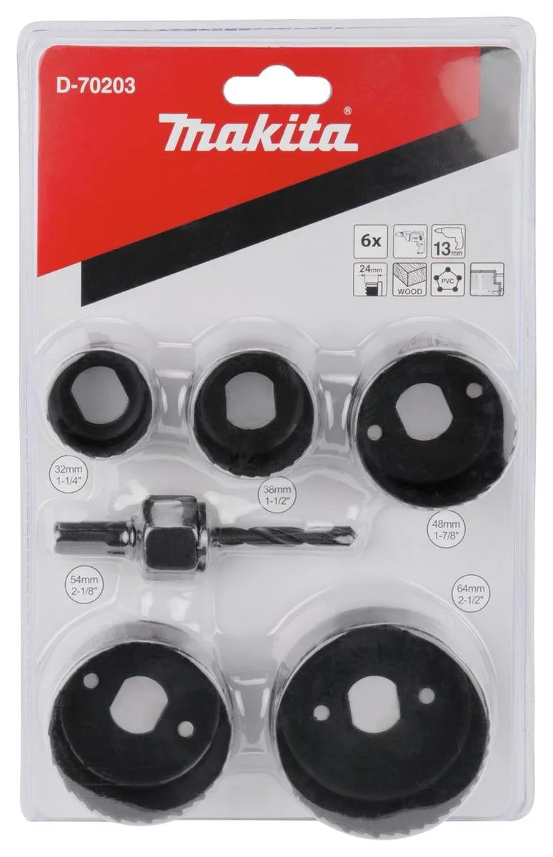 Makita D-70203 Gatzaagset 6-delig - Ø64mm