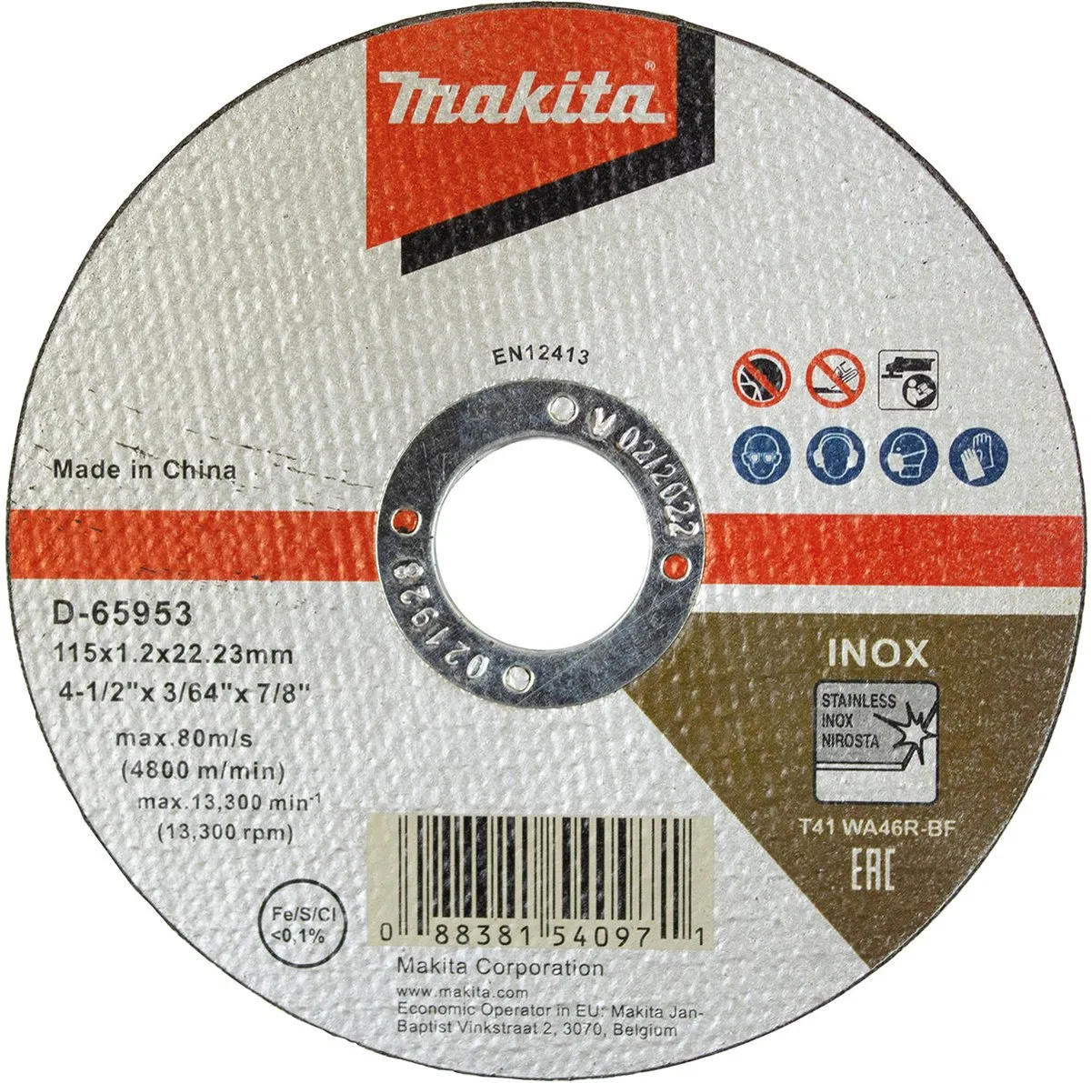 Makita D-65953 Doorslijpschijf 115mm RVS - Metaal