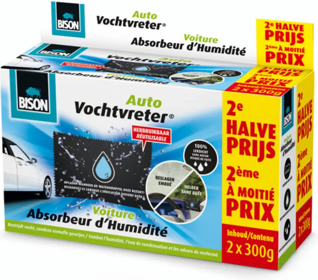 Bison Vochtvreter Auto - 6x2x300g Voordeelverpakking