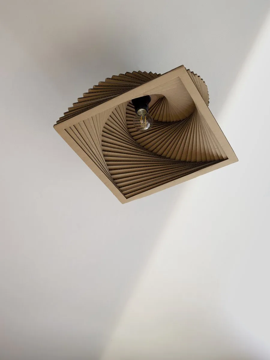 LEDVANCE Decor Cardboard Square Turn Plafondlamp - Bruin - E27 - 400mm