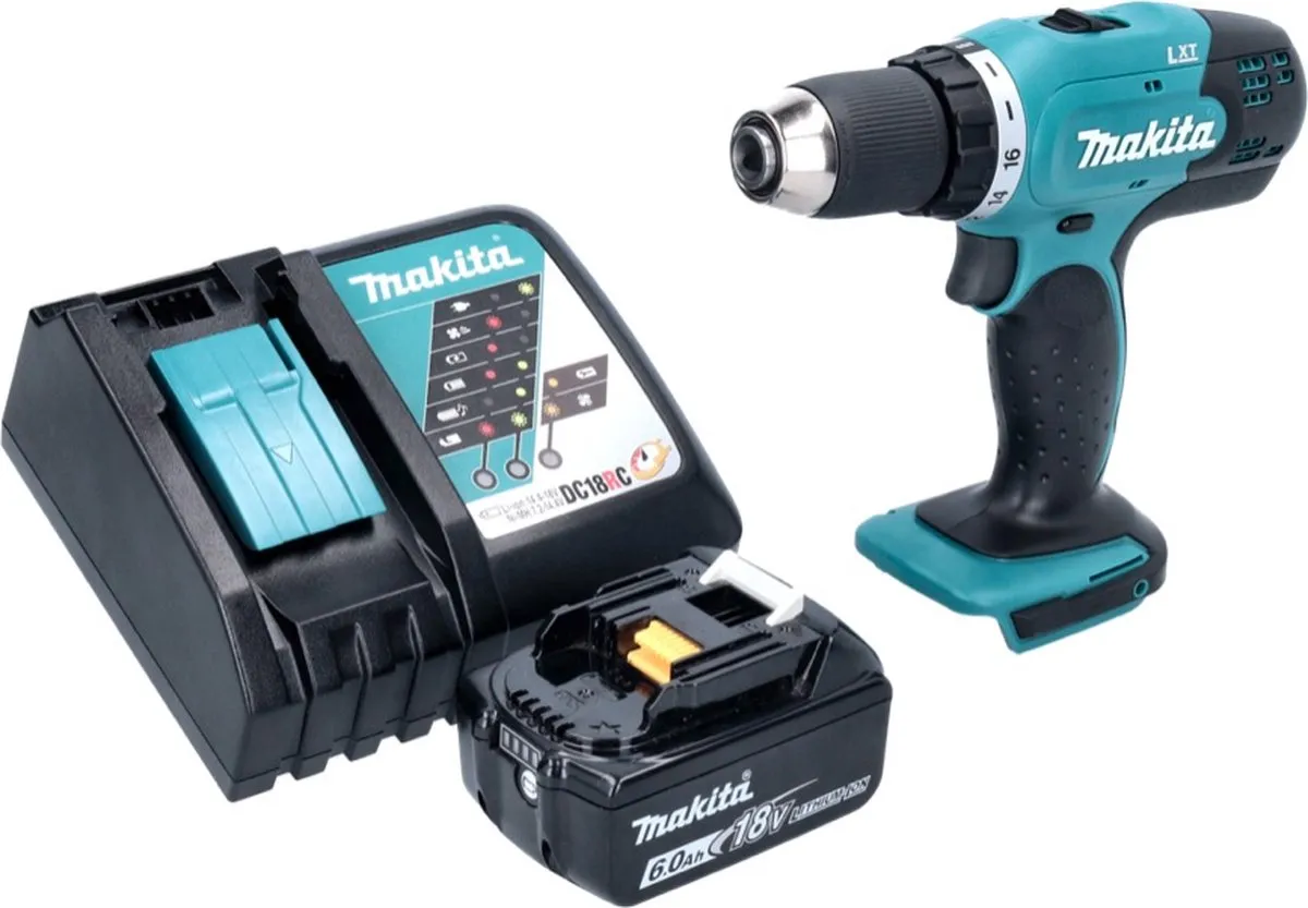 Makita DDF453RG1 Accuboormachine 18V - 42Nm - 2 snelheden - 16 standen - 1x 6.0Ah accu - afbeelding 5 van 5