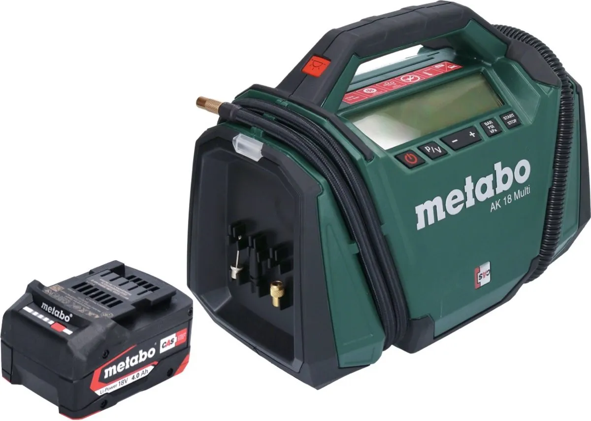 Metabo AK 18 Multi Accucompressor 18V 11 bar - 4.0Ah Accu - Groen/Zwart