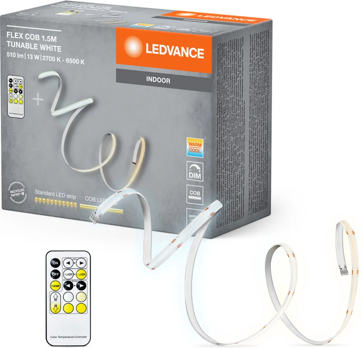 LEDVANCE FLEX COB 1.5M LED Strip Geel 14W 500lm