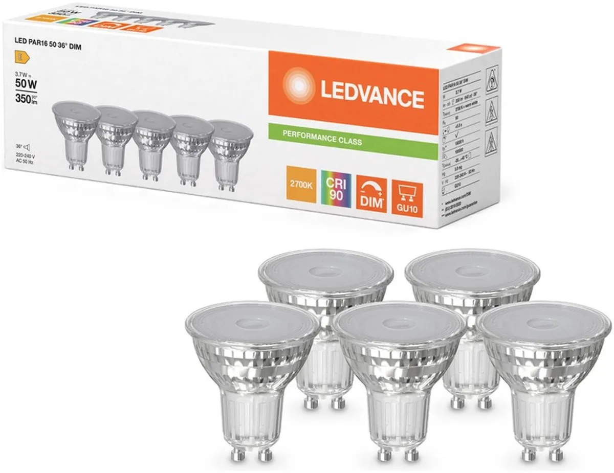 LEDVANCE GU10 PAR16 3.7W 350lm Warm Wit - 927 - Dimbaar - afbeelding 6 van 6