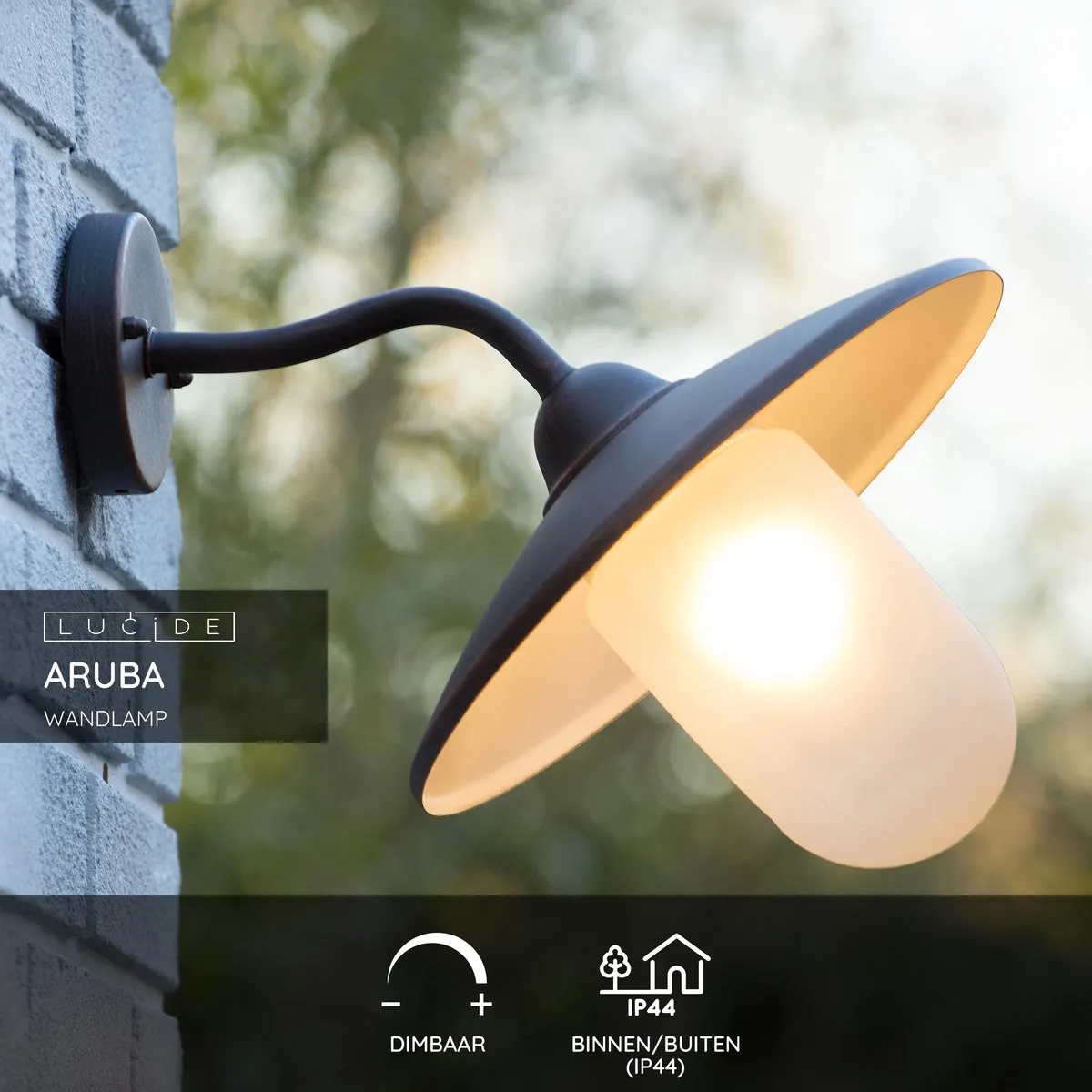 Lucide Aruba Wandlamp Ø30cm - E27 - Roestbruin