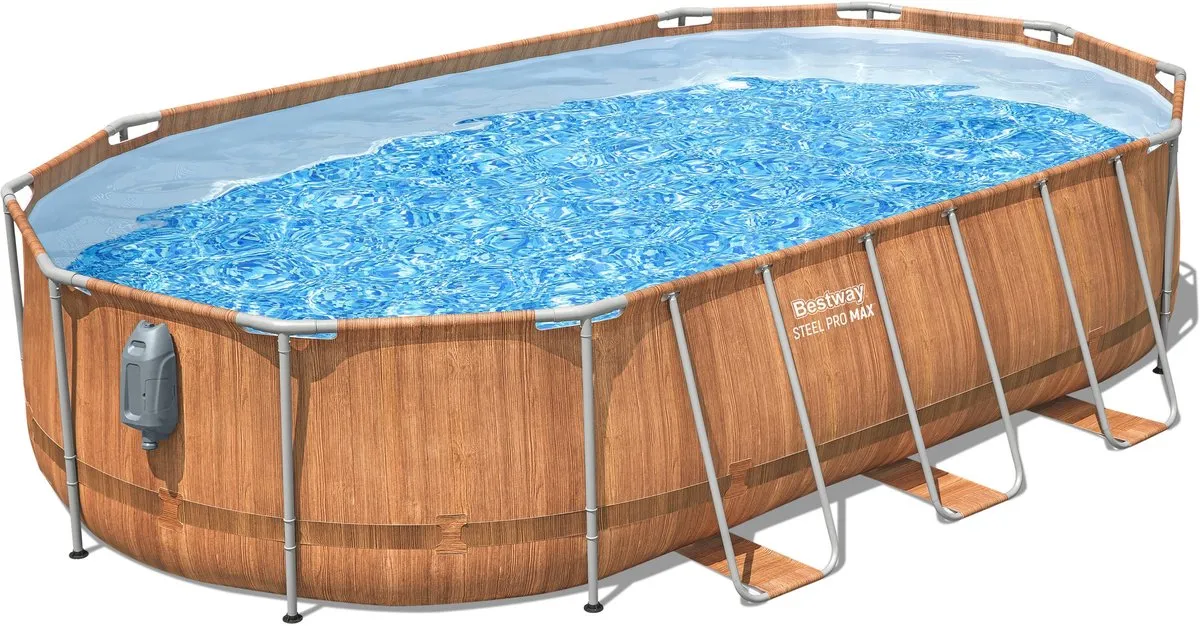 Bestway Power Steel Swim Vista Opzetzwembad 610x366x122cm - Steenprint - 20.241L