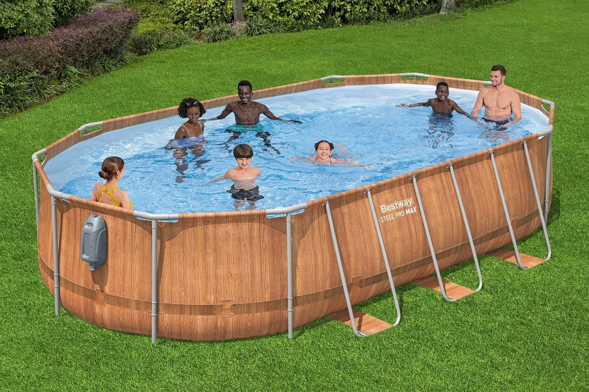 Bestway Power Steel Swim Vista Opzetzwembad 610x366x122cm - Steenprint - 20.241L