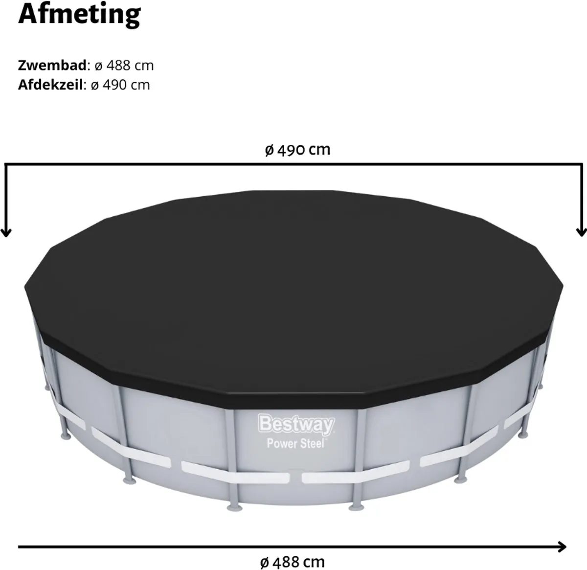 Bestway Zwembad Afdekzeil Ø490cm - Blauw