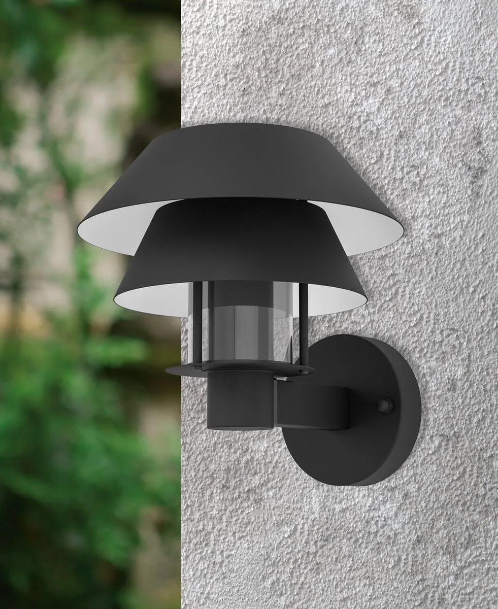 Eglo Chiappera Wandlamp E27 - 22,5 cm - Zwart/Wit - afbeelding 6 van 6