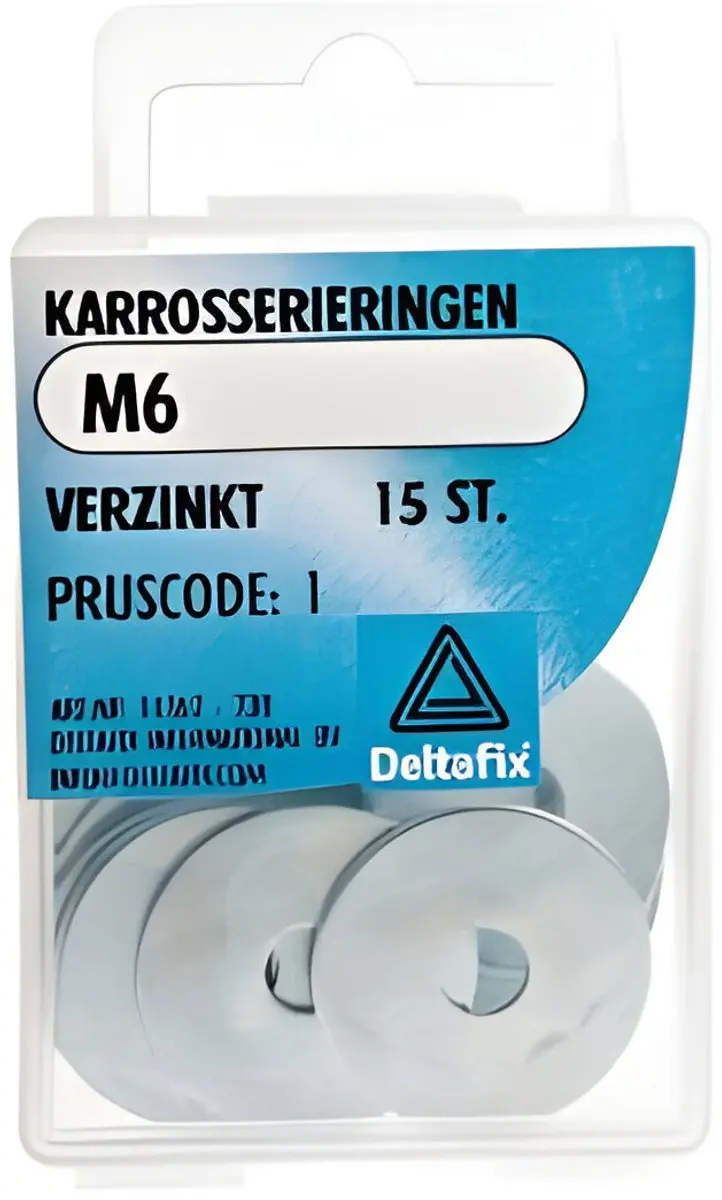 Deltafix Karrosserieringen M6 x 25 x 1,5 - 15 Stuks