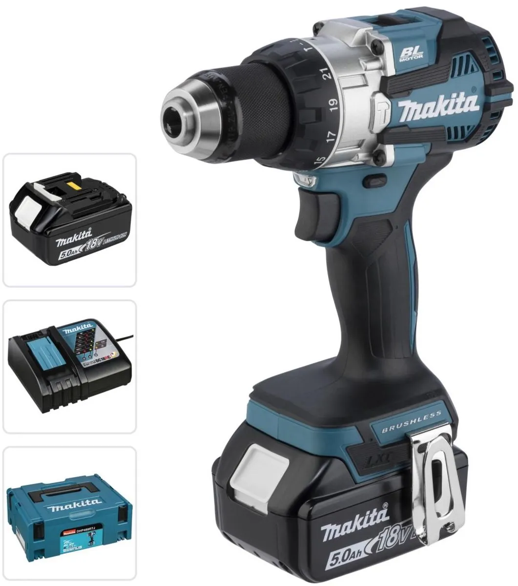 Makita DHP489RTJ Klop-/Schroefboormachine 18V - 2x Accu