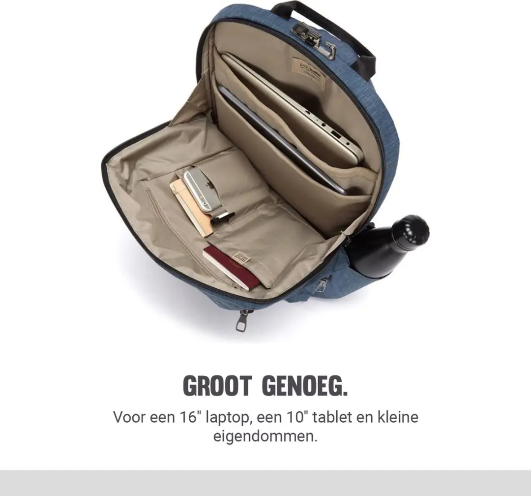 Pacsafe Metrosafe X Rugzak 20L - RFID-blokkerend - Blauw