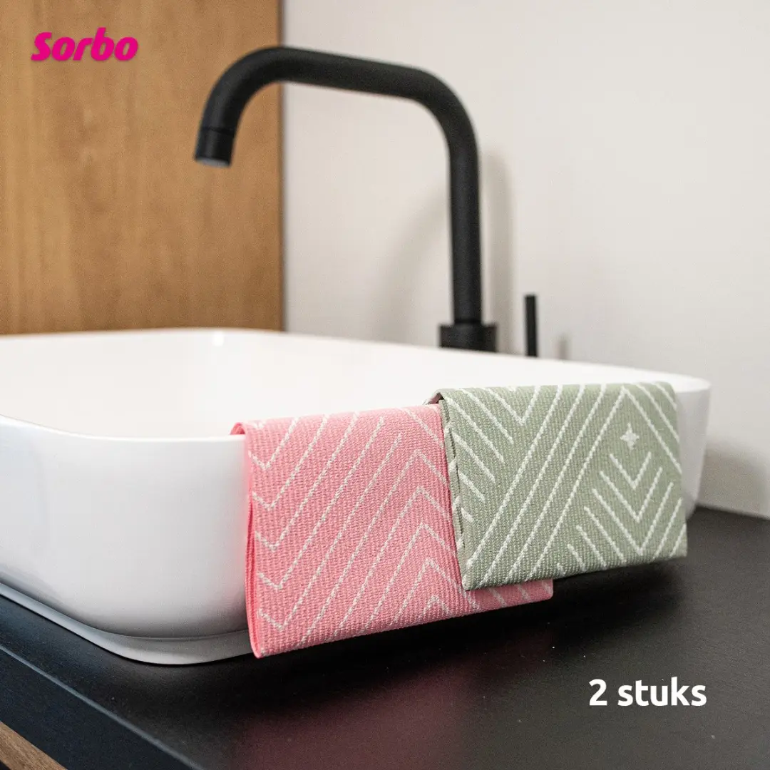 Sorbo Bathroom Wonder Microvezeldoeken - 2 Stuks - Multi