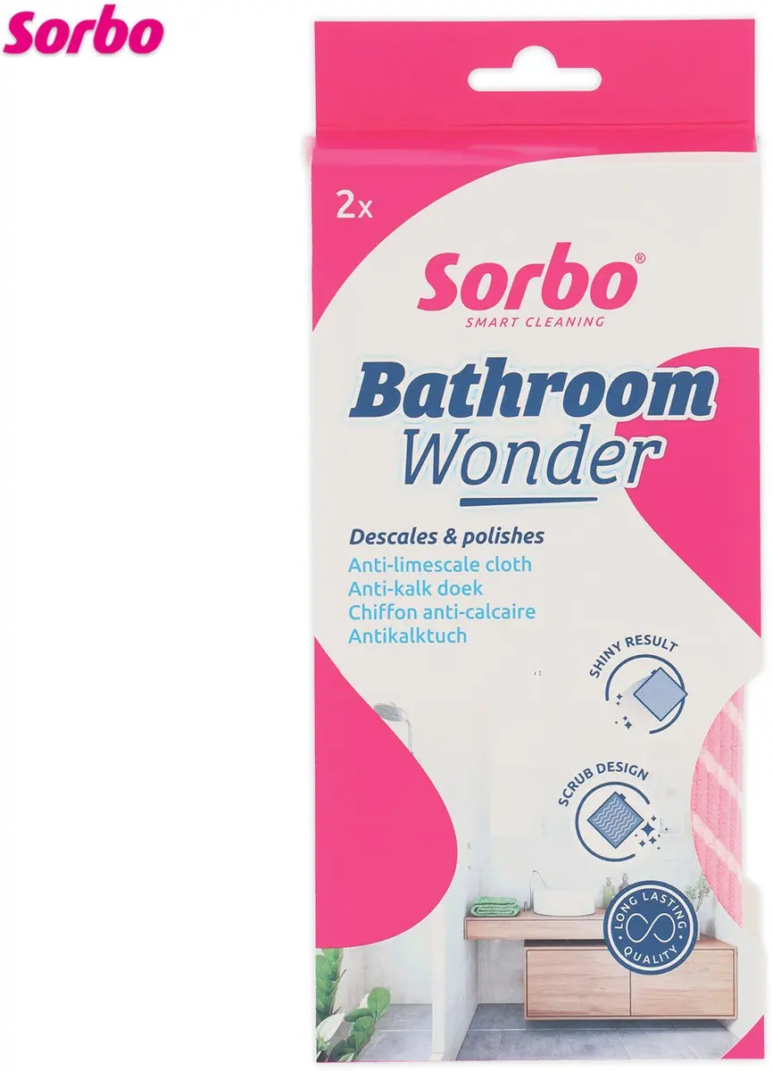 Sorbo Bathroom Wonder Microvezeldoeken - 2 Stuks - Multi