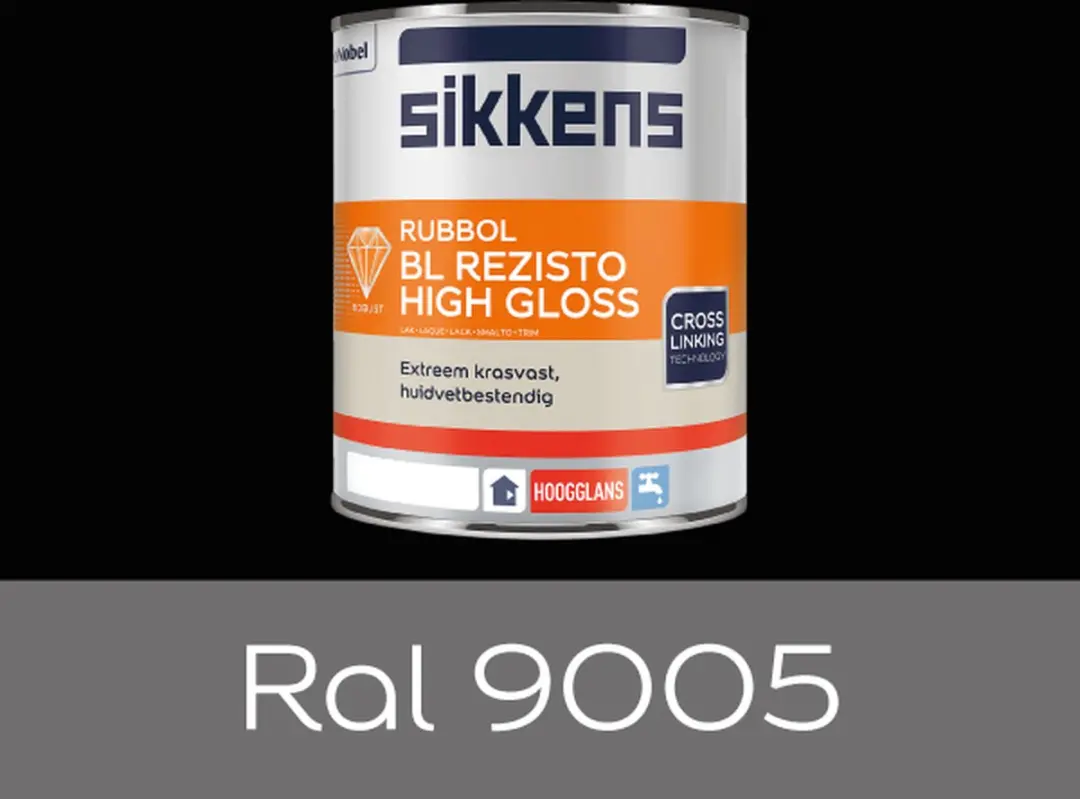 Sikkens Rubbol Bl Rezisto High Gloss Ral 9005 Gitzwart - 1L