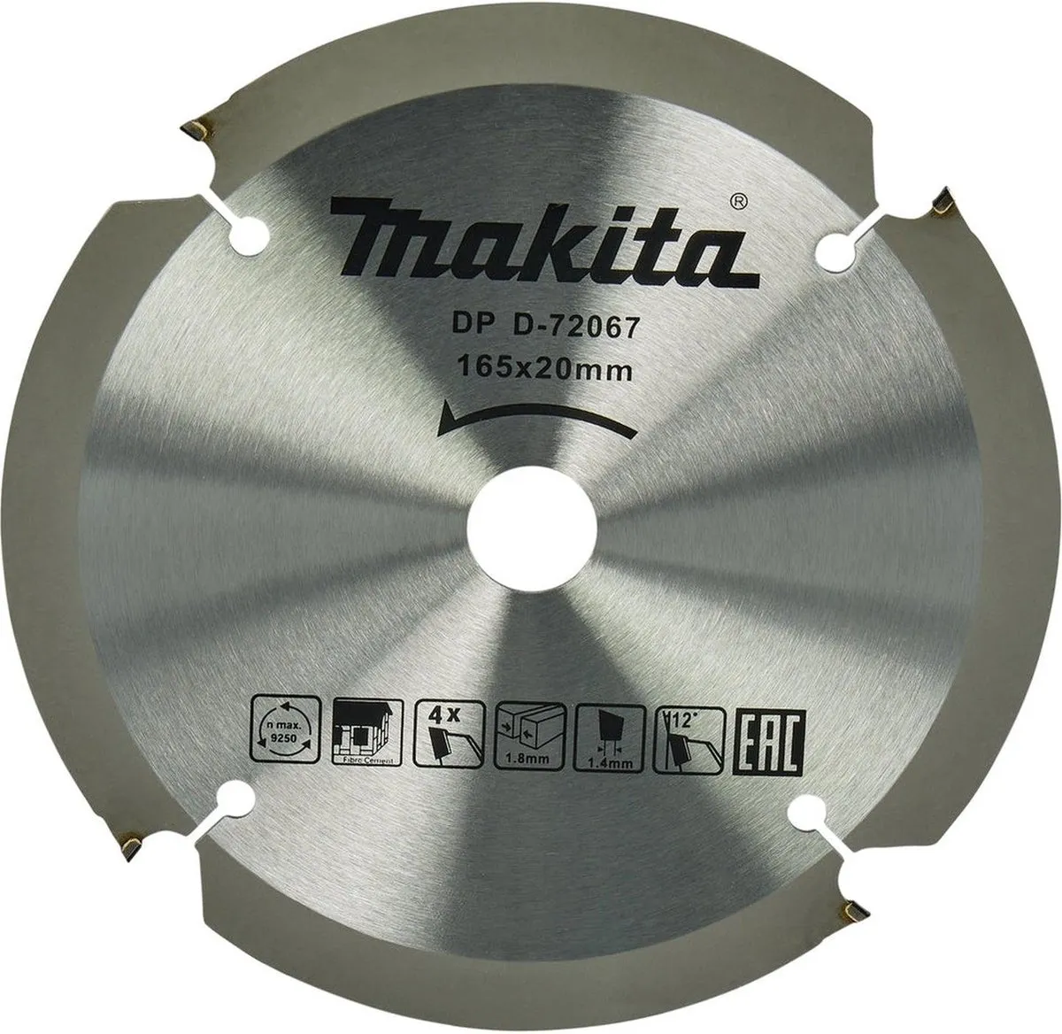 Makita D-72067 Cirkelzaagblad Vezelcement 165mm
