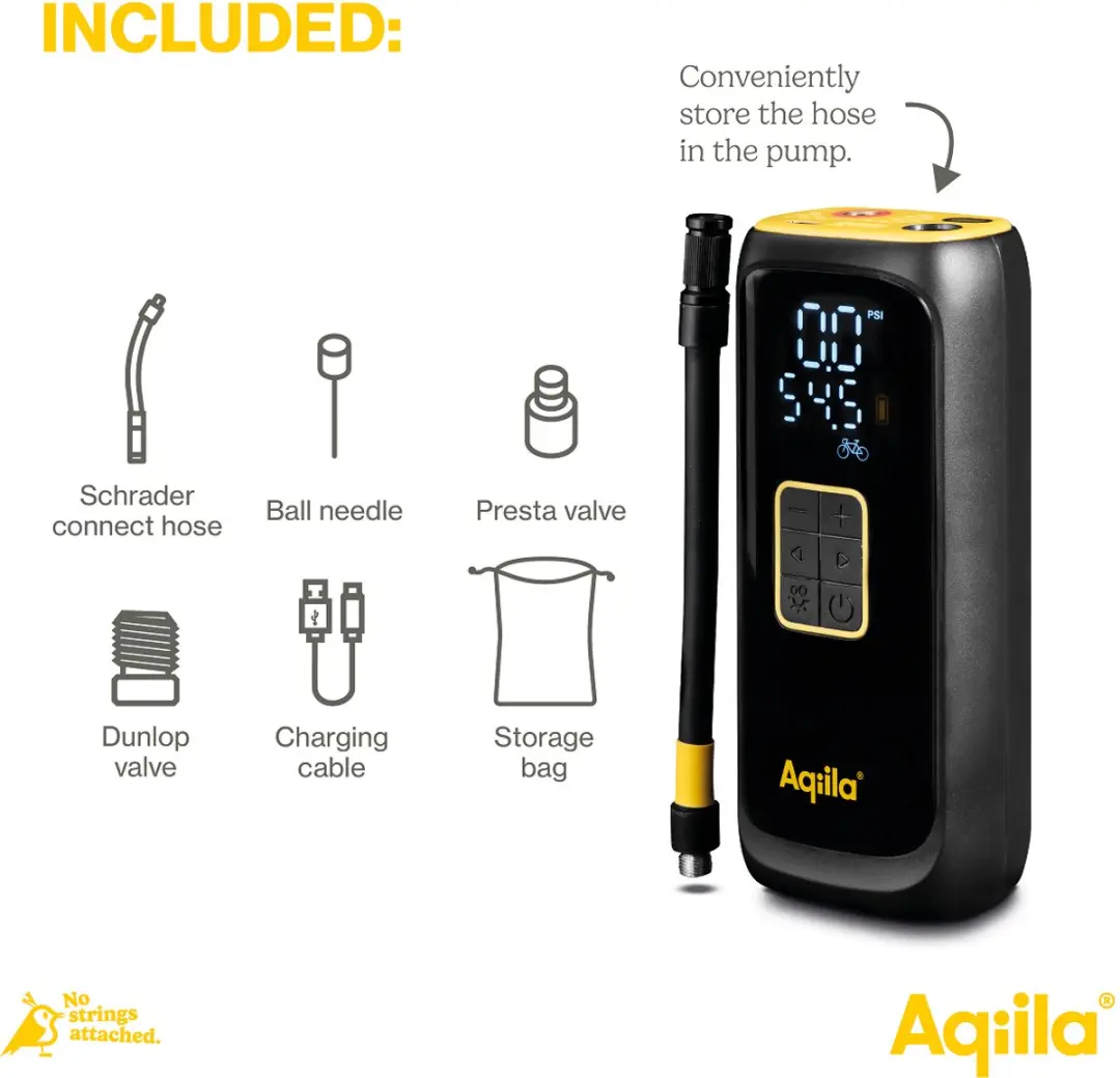 Aqiila Airbird C4 Elektrische Bandenpomp - 10,3 bar - Powerbank 4000mAh