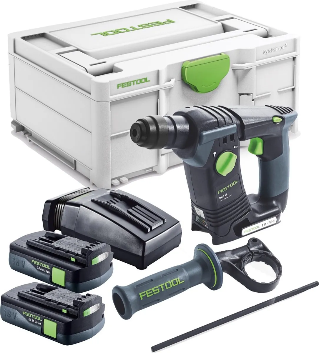 Festool BHC 18-Basic Accuboormachine SDS Plus - 18V 1,8J - 2x 3,0Ah