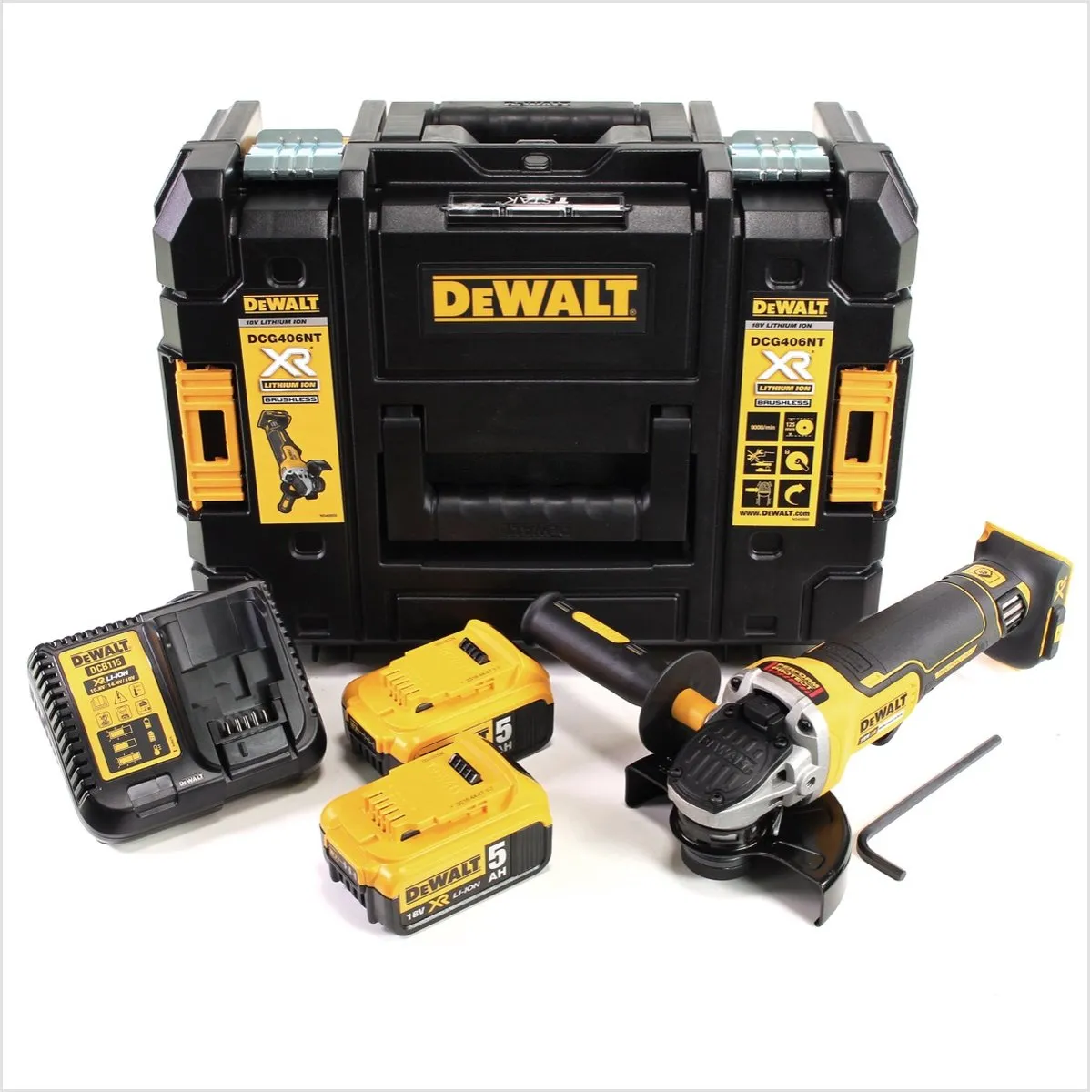 DeWalt DCG 406 P2 Haakse Slijper 18V - 125mm - 2x 5.0Ah Accu + Lader - afbeelding 2 van 5