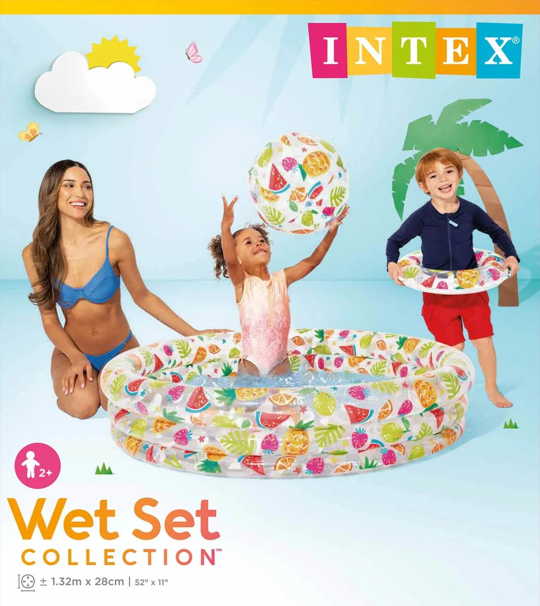 Intex Vrolijke Fruity Pool Set 59469NP - Opblaaszwembad Ø132cm