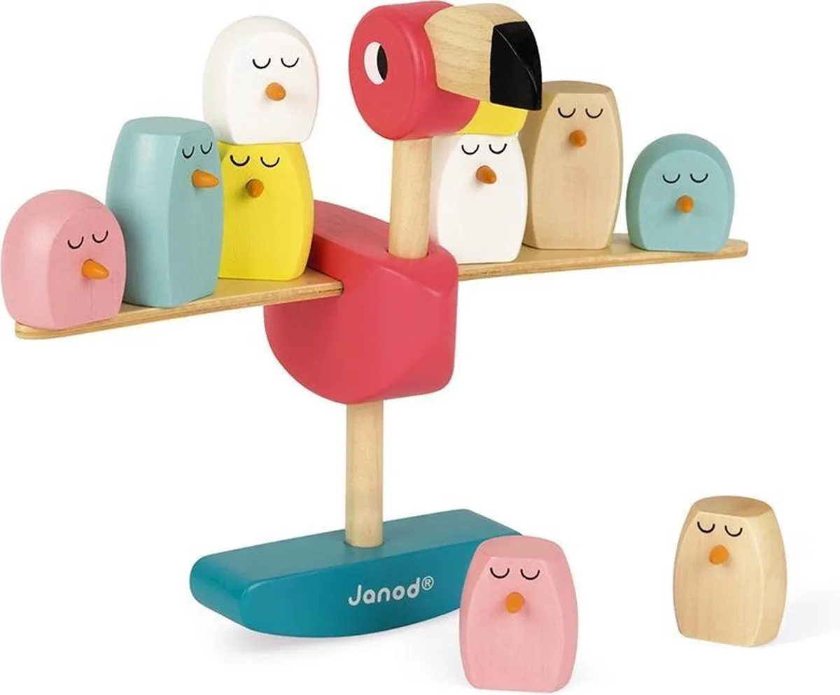 Janod Zigolos 8230 Houten Balansspel Flamingo - Multi