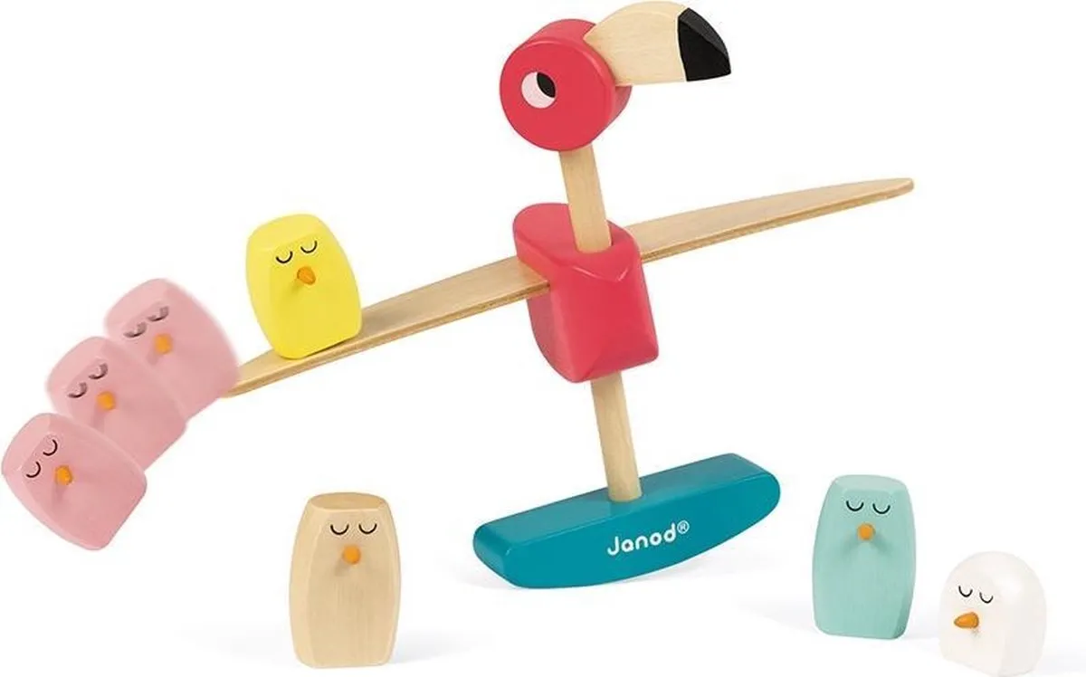 Janod Zigolos 8230 Houten Balansspel Flamingo