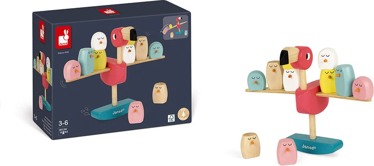 Janod Zigolos 8230 Houten Balansspel Flamingo - Multi