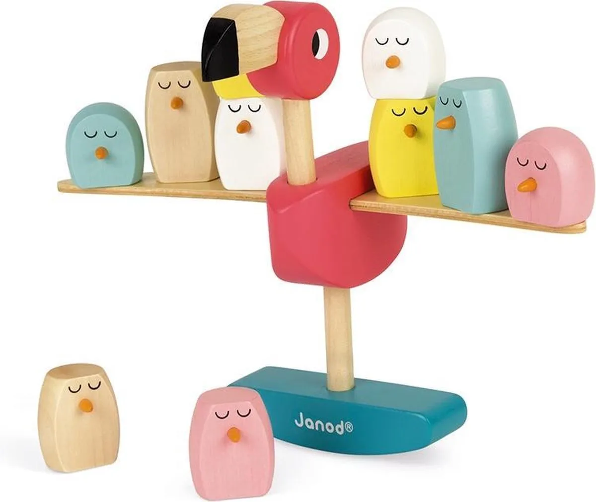 Janod Zigolos 8230 Houten Balansspel Flamingo - Multi