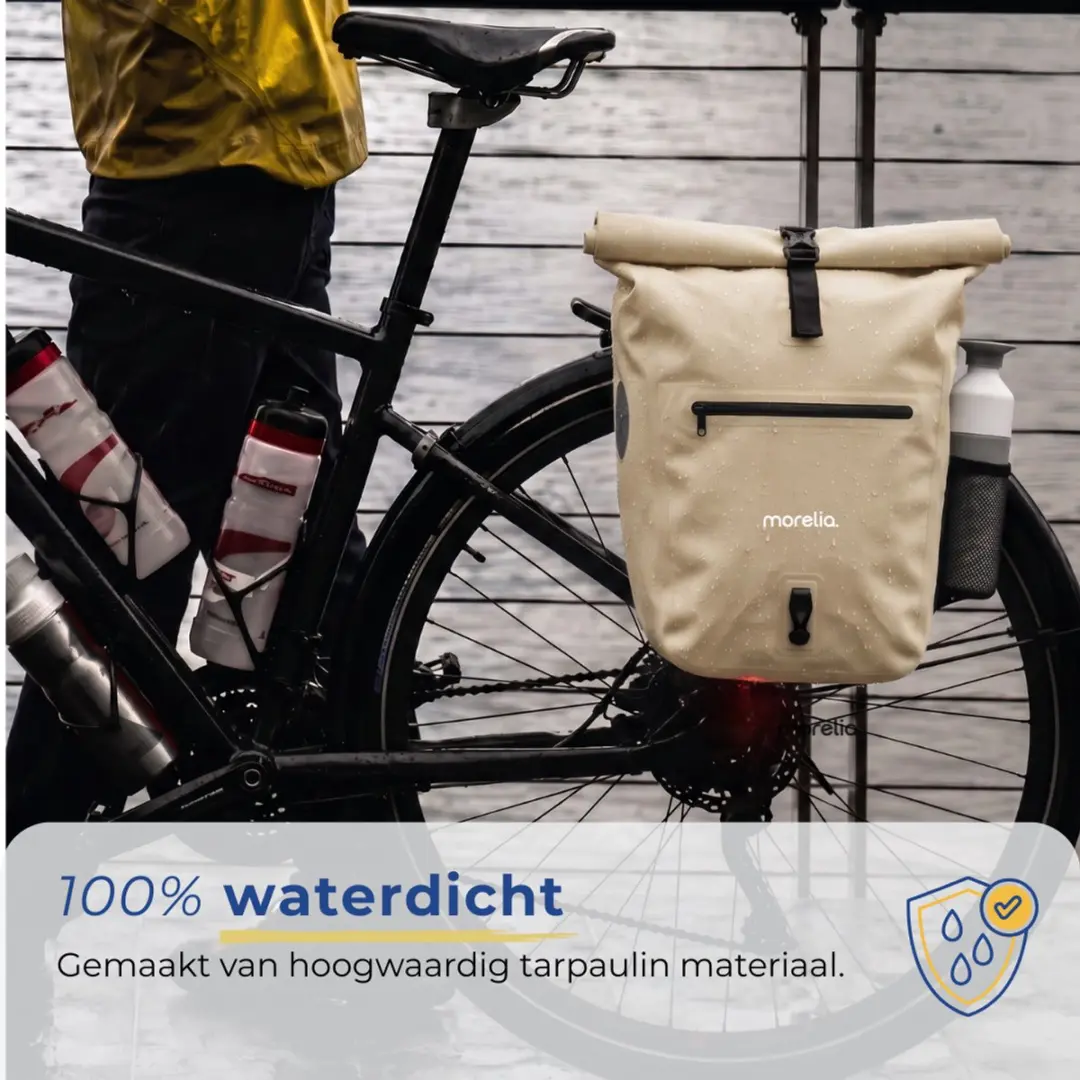 Morelia Fietstas 30L - Beige - Waterdicht