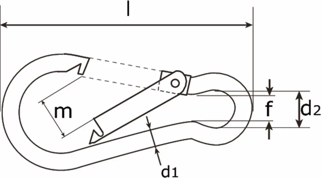 Dulimex Karabijnhaak VZ 40x4mm - 1 Stuks